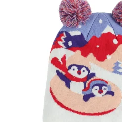 Spyder Hats*Girls Penguin Double Pom - MULTI
