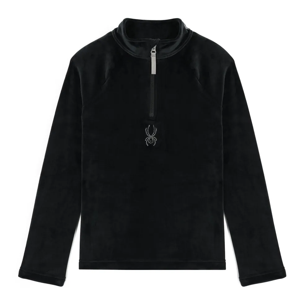 Spyder Fleece*Girls Shimmer Bug Half Zip - BLACK