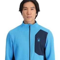Spyder Midlayers|Fleece*Mens Bandit Full Zip - Aether Blue AETHERBLUE