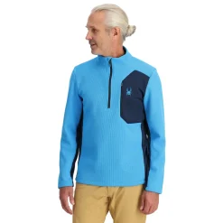 Spyder Midlayers|Fleece*Mens Bandit Half Zip - Aether Blue AETHERBLUE