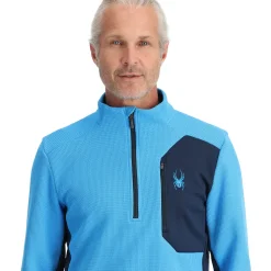 Spyder Midlayers|Fleece*Mens Bandit Half Zip - Aether Blue AETHERBLUE
