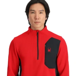 Spyder Midlayers|Fleece*Mens Bandit Half Zip - Red SPYDERRED