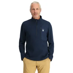 Spyder Midlayers|Fleece*Mens Bandit Half Zip - True Navy TRUENAVY