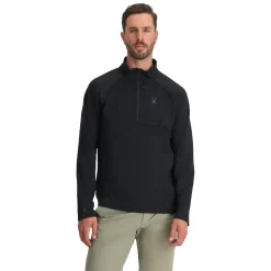 Spyder Midlayers|Fleece*Mens Gridweb Fleece Half Zip - BLACK