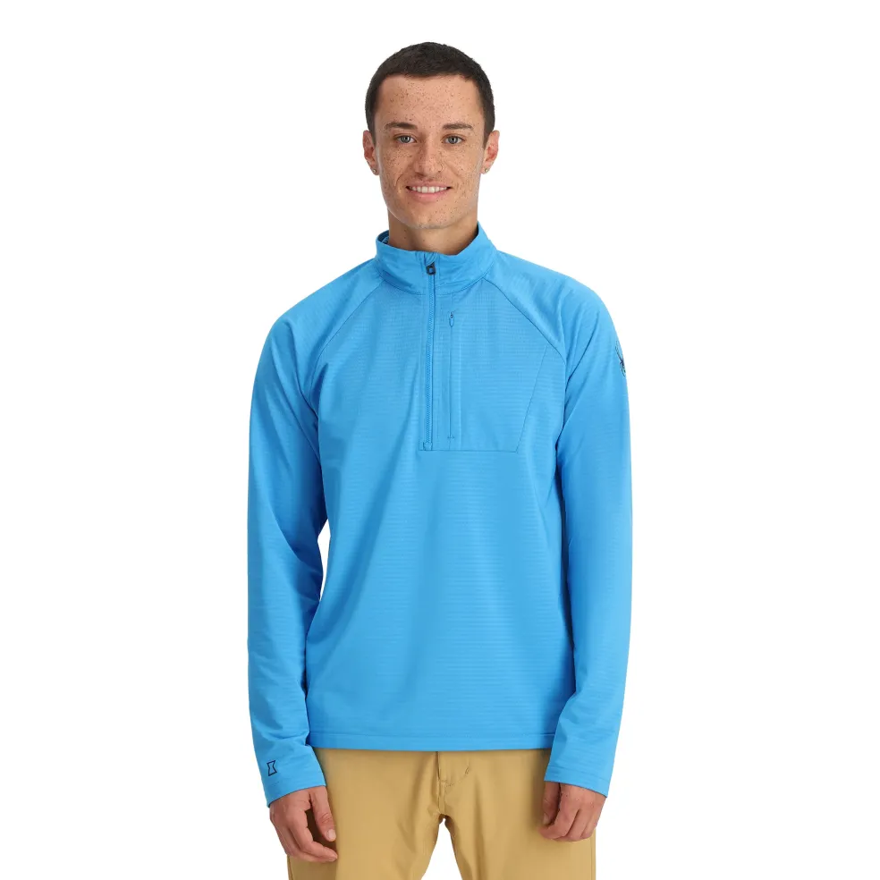 Spyder Midlayers|Fleece*Mens Gridweb Half Zip - Aether Blue AETHERBLUE