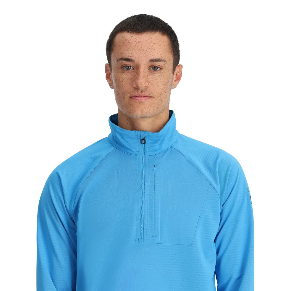 Spyder Midlayers|Fleece*Mens Gridweb Half Zip - Aether Blue AETHERBLUE