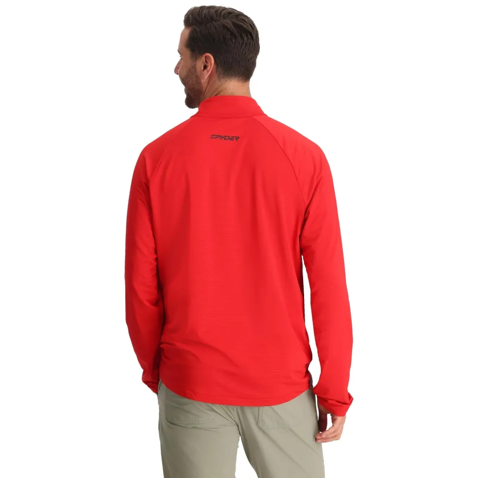 Spyder Midlayers|Fleece*Mens Gridweb Half Zip - Red SPYDERRED