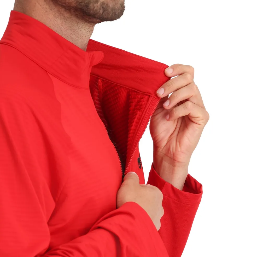 Spyder Midlayers|Fleece*Mens Gridweb Half Zip - Red SPYDERRED