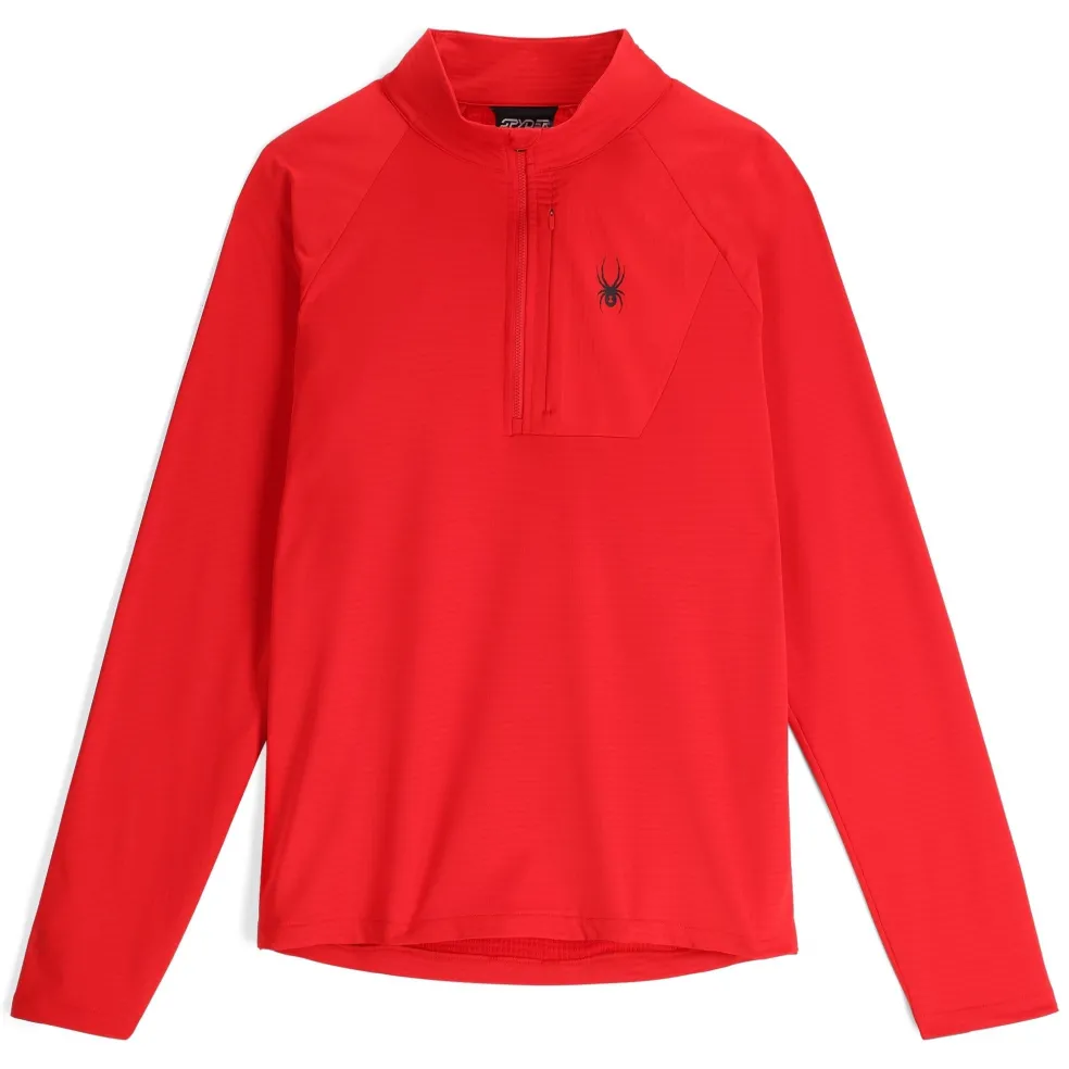 Spyder Midlayers|Fleece*Mens Gridweb Half Zip - Red SPYDERRED