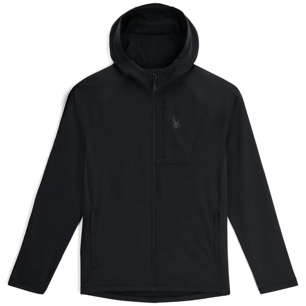 Spyder Midlayers|Fleece*Mens Gridweb Hoodie - BLACK