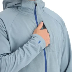 Spyder Fleece*Mens Gridweb Hoodie - Blue Fog BLUEFOG