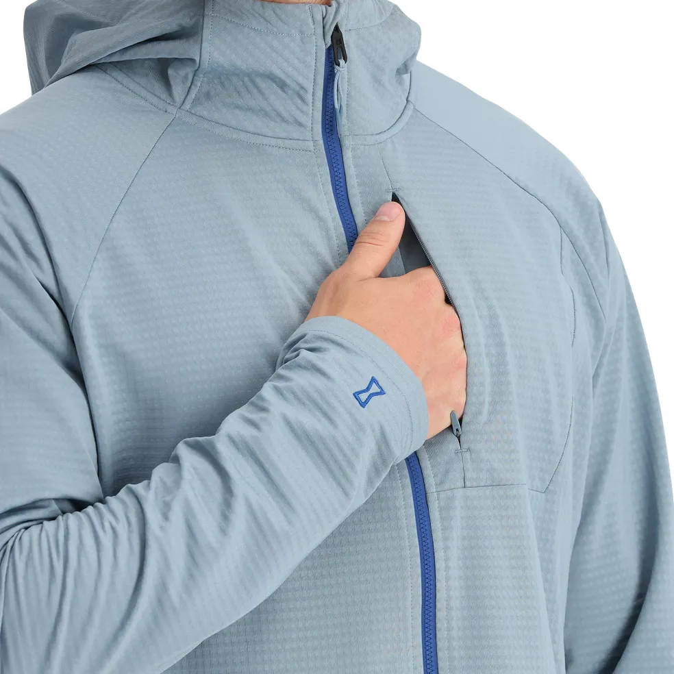 Spyder Fleece*Mens Gridweb Hoodie - Blue Fog BLUEFOG