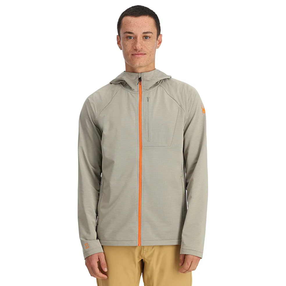 Spyder Midlayers|Fleece*Mens Gridweb Hoodie - CONCRETE