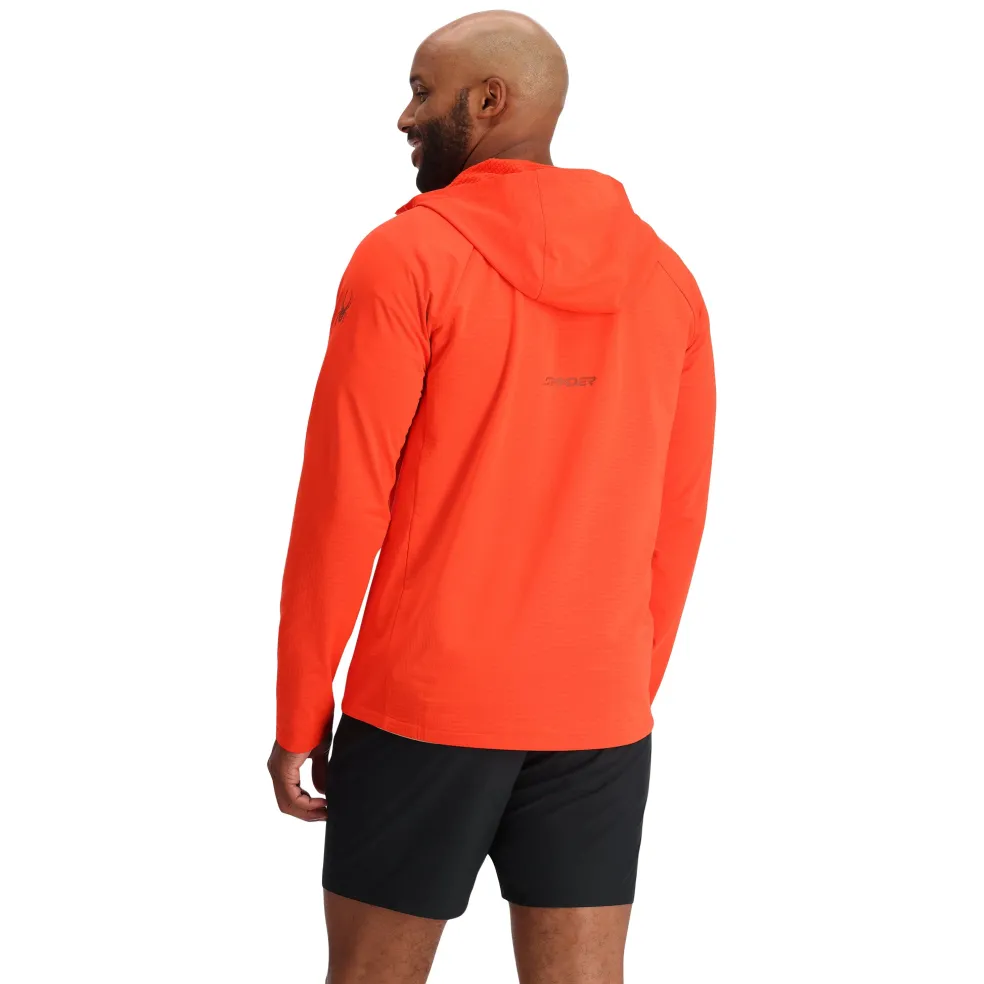 Spyder Fleece*Mens Gridweb Hoodie - Twisted Orange TWISTEDORANGE