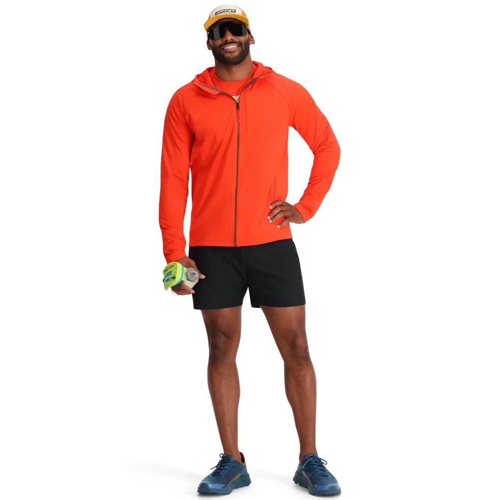 Spyder Fleece*Mens Gridweb Hoodie - Twisted Orange TWISTEDORANGE