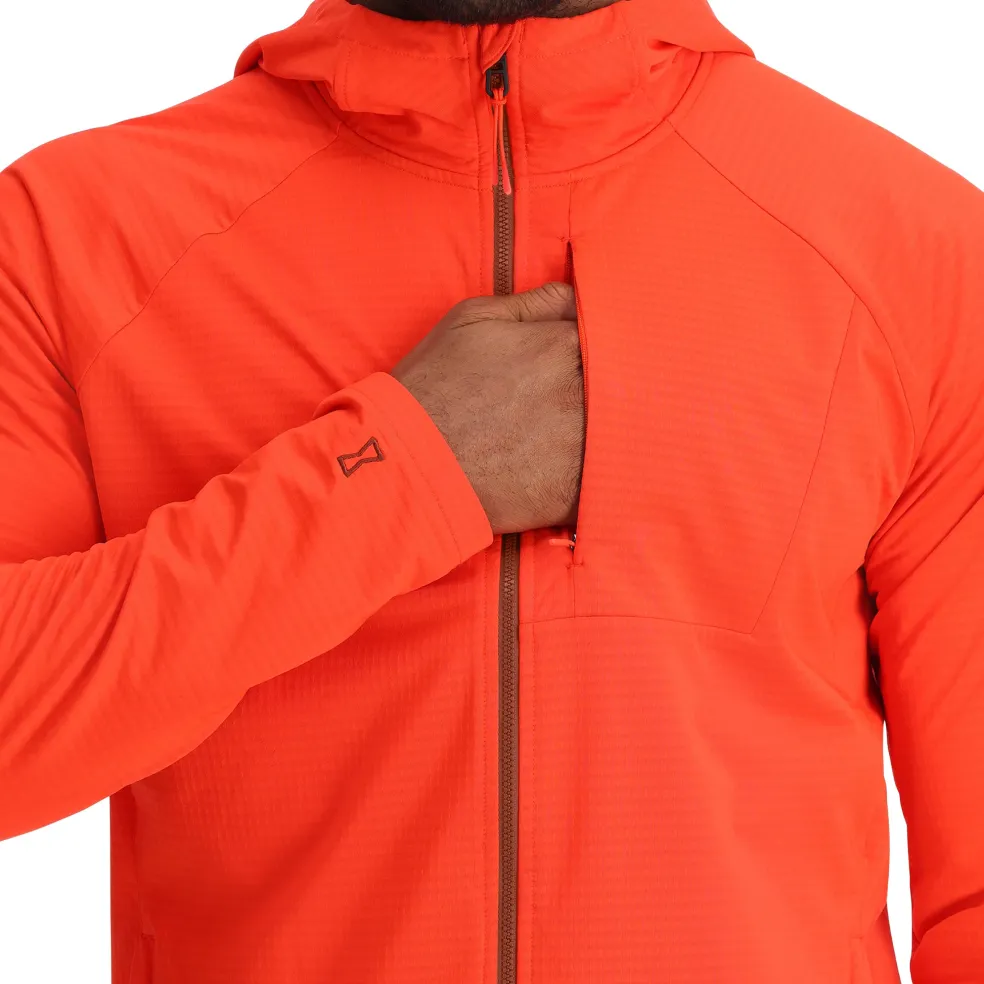 Spyder Fleece*Mens Gridweb Hoodie - Twisted Orange TWISTEDORANGE