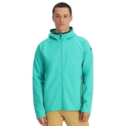 Spyder Midlayers|Fleece*Mens Gridweb ShellFleece™ Hoodie - Teal Green TEALGREEN
