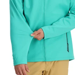 Spyder Midlayers|Fleece*Mens Gridweb ShellFleece™ Hoodie - Teal Green TEALGREEN