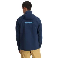 Spyder Midlayers|Fleece*Mens Gridweb ShellFleece™ Hoodie - True Navy TRUENAVY