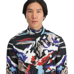 Spyder Midlayers|Freeski*Mens Podium Half Zip - Paint By Numbers Purple Flash PAINTBYNUMBERSPURPLEFLASH