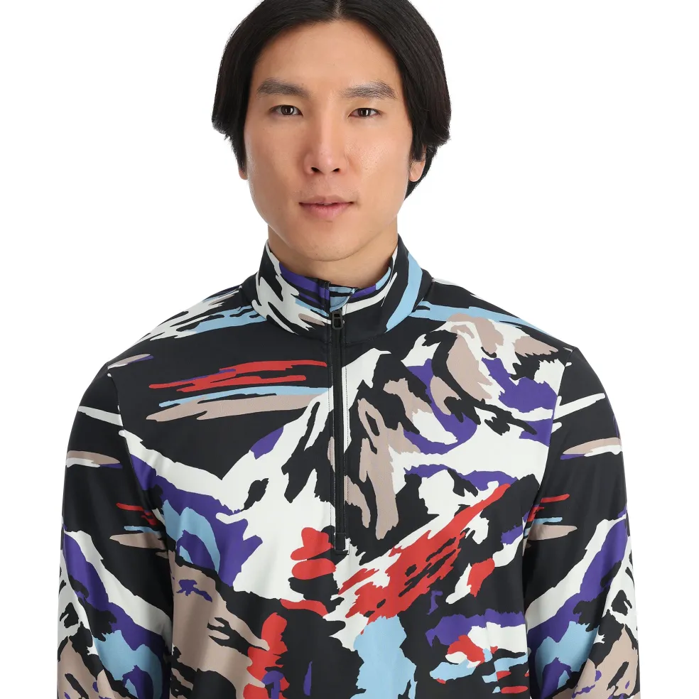 Spyder Midlayers|Freeski*Mens Podium Half Zip - Paint By Numbers Purple Flash PAINTBYNUMBERSPURPLEFLASH