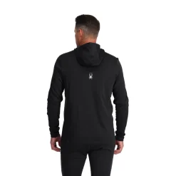 Spyder Baselayers|Freeski*Mens Stretch Charger Hoodie - BLACK