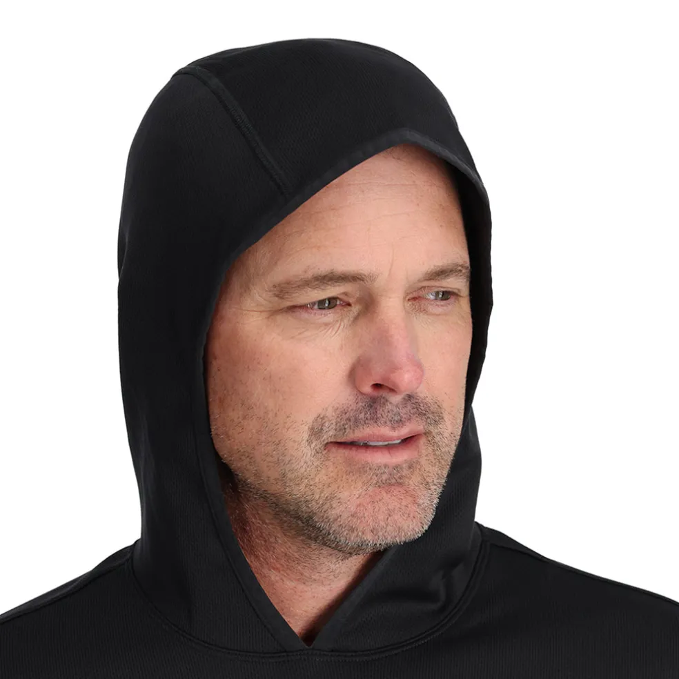 Spyder Baselayers|Freeski*Mens Stretch Charger Hoodie - BLACK