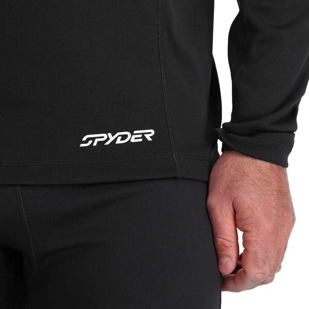 Spyder Baselayers|Freeski*Mens Stretch Charger Hoodie - BLACK
