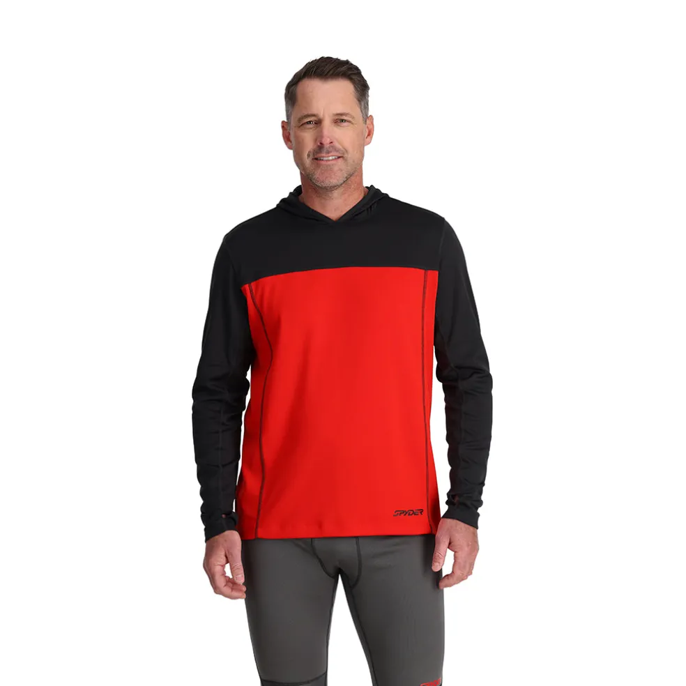 Spyder Baselayers*Mens Stretch Charger Hoodie - VOLCANO