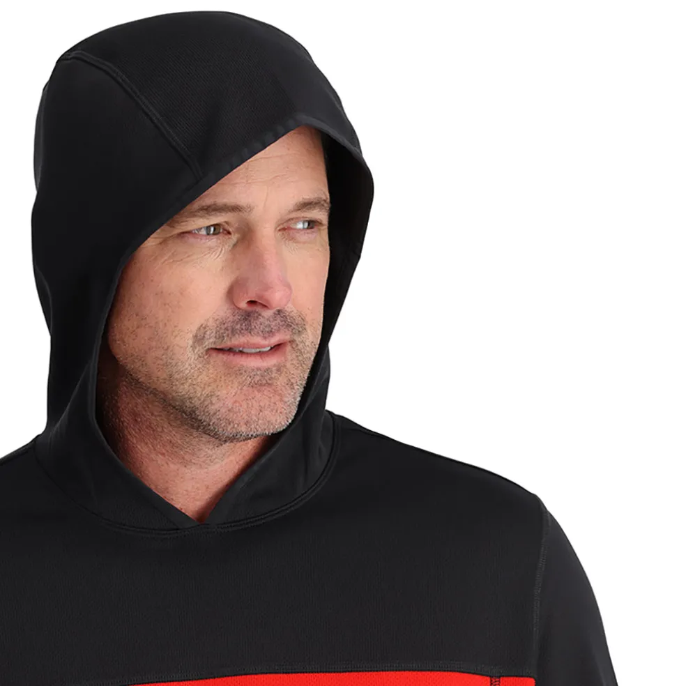 Spyder Baselayers*Mens Stretch Charger Hoodie - VOLCANO