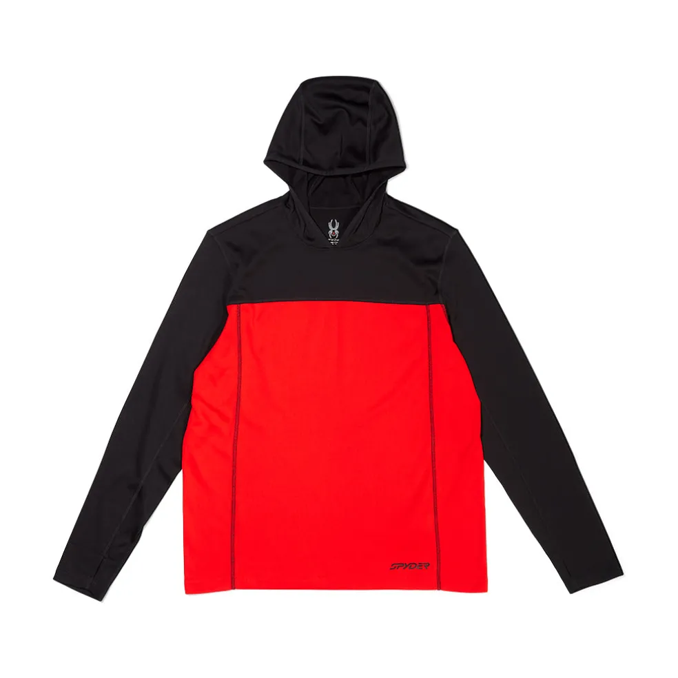Spyder Baselayers*Mens Stretch Charger Hoodie - VOLCANO