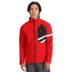Spyder Midlayers|Fleece*Mens Wengen Bandit Full Zip - Red SPYDERRED