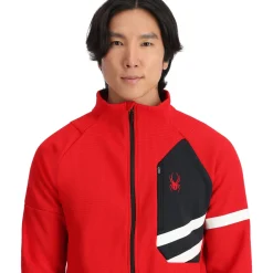 Spyder Midlayers|Fleece*Mens Wengen Bandit Full Zip - Red SPYDERRED