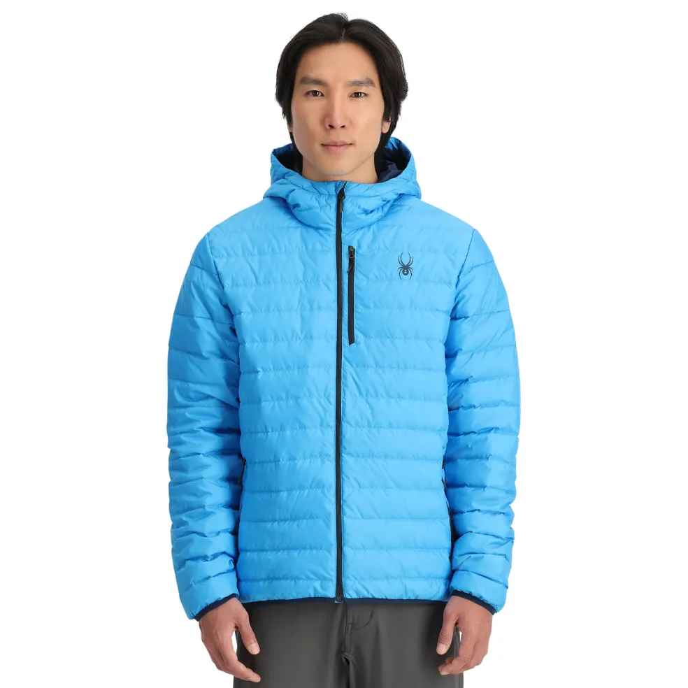 Spyder Midlayers|Down*Mens Zenith Hooded - Aether Blue AETHERBLUE