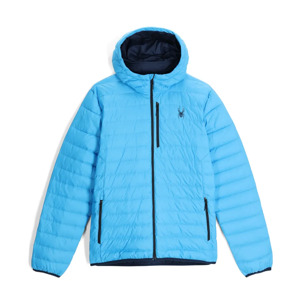 Spyder Midlayers|Down*Mens Zenith Hooded - Aether Blue AETHERBLUE