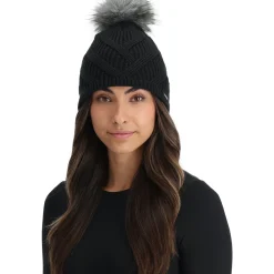 Spyder Hats*Womens Royal Pom - BLACK
