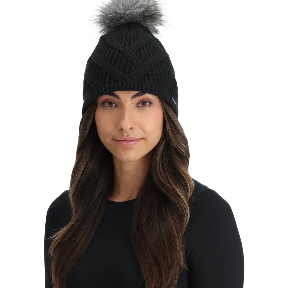 Spyder Hats*Womens Royal Pom - BLACK