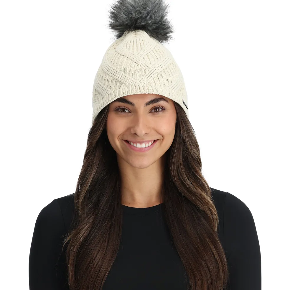 Spyder Hats*Womens Royal Pom - Vanilla Latte VANILLALATTE