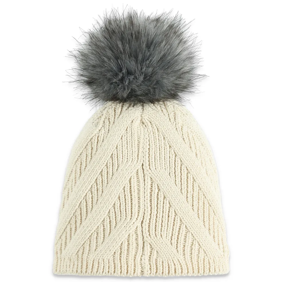 Spyder Hats*Womens Royal Pom - Vanilla Latte VANILLALATTE