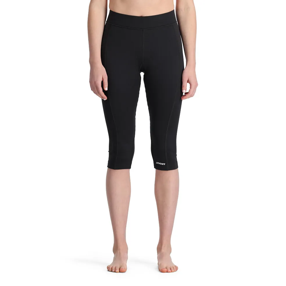 Spyder Baselayers|Freeski*Womens Stretch Charger 3/4 Pants - BLACK