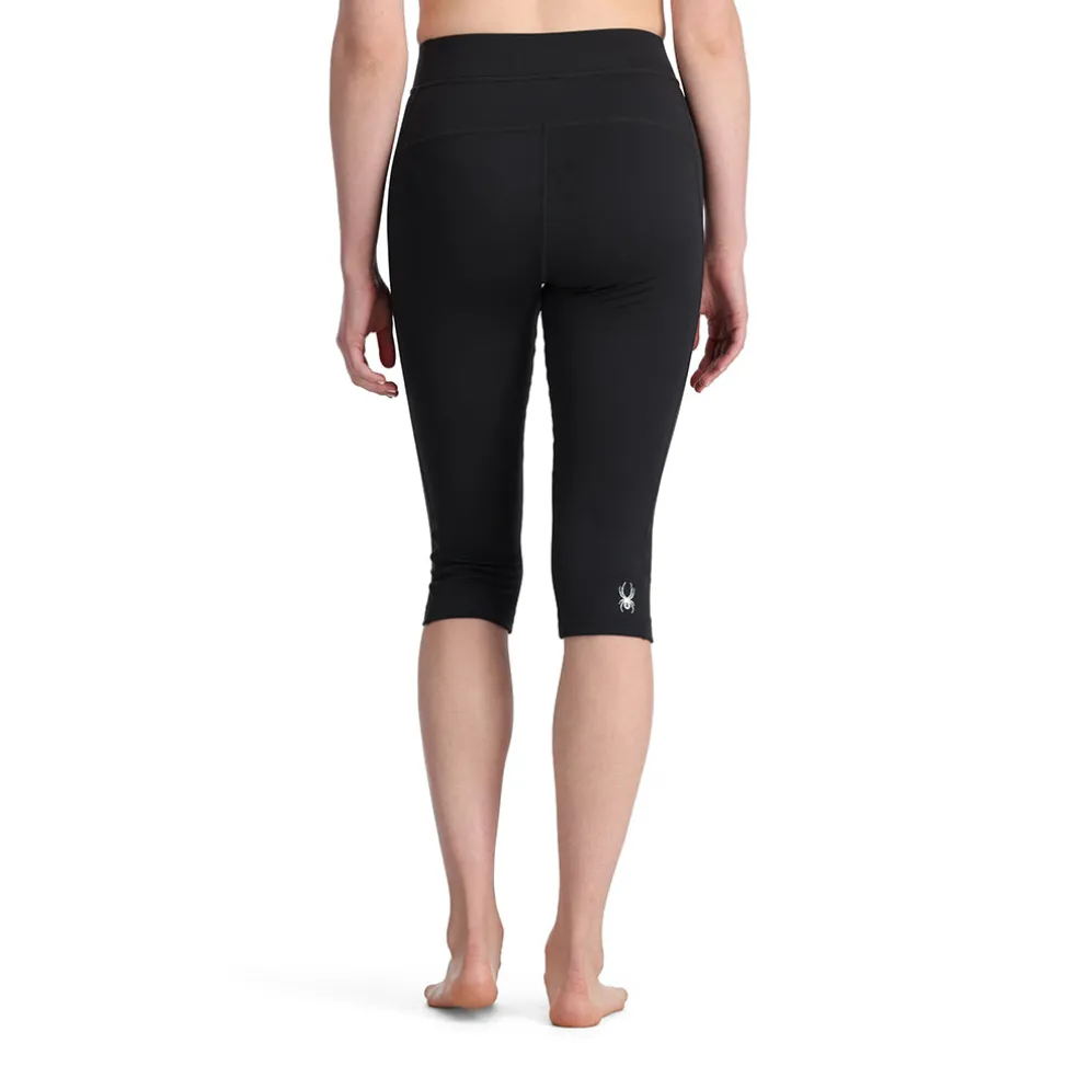 Spyder Baselayers|Freeski*Womens Stretch Charger 3/4 Pants - BLACK