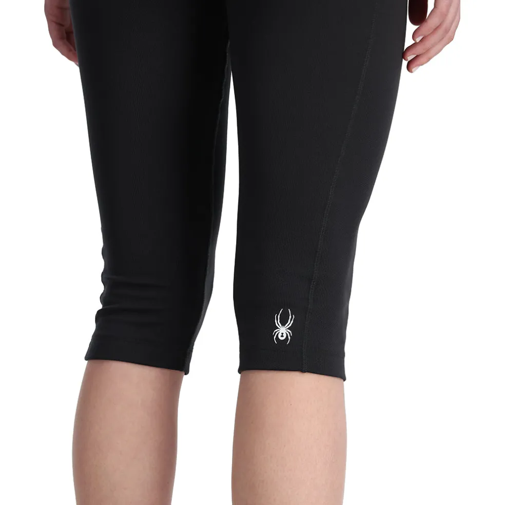 Spyder Baselayers|Freeski*Womens Stretch Charger 3/4 Pants - BLACK