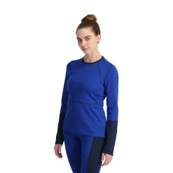 Spyder Baselayers|Midlayers*Womens Stretch Charger Crew - Electric Blue ELECTRICBLUE
