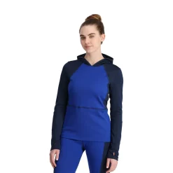 Spyder Baselayers|Midlayers*Womens Stretch Charger Hoodie - Electric Blue ELECTRICBLUE