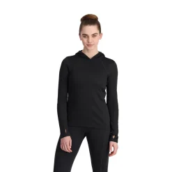 Spyder Baselayers|Midlayers*Womens Stretch Charger Hoodie - BLACK