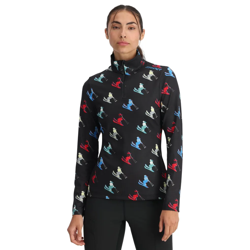 Spyder Midlayers*Womens Vivid Half Zip - BLACK