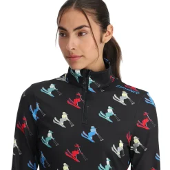Spyder Midlayers*Womens Vivid Half Zip - BLACK